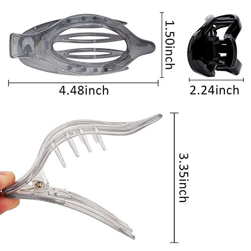 Atoden Hair Barrettes For Women Alligator Hair Clips Alligator Clips For Hair 3Pcs Black Hair Clips For Thin Hair Duck Billed Hair Clips Medium Hair Clips For Styling Sectioning Flat Claw Clips Claw Hair Clips For Hair Clamps Jaw Clips #TOP5