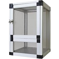 Amazon | REENEW 爬虫類 ケージ (32*32*46cm,ホワイト メッシュドア