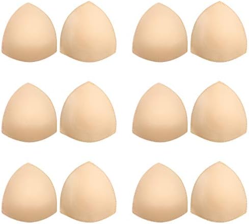 Awpeye Bra Pads Inserts 6 Pairs, Bra Cups Inserts, Removable Breast Enhancers Inserts for Women (Beige)