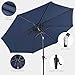 HOMSHADE 9ft Outdoor Patio Umbrella - Market Table Pool Deck Umbrella UPF50+ UV Protection with Push Button Tilt, Crank and 8 Sturdy Ribs (Navy Blue, No base)
