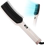 Redresseur de brosse à cheveux à flux d'air 2-in-1 Brosse de lissage courbée. Bristes de céramique dense, démêlés, assouplis, lisses cheveux en une seule étape, 12 Paramètres de température pour tous les types de cheveux, double tension