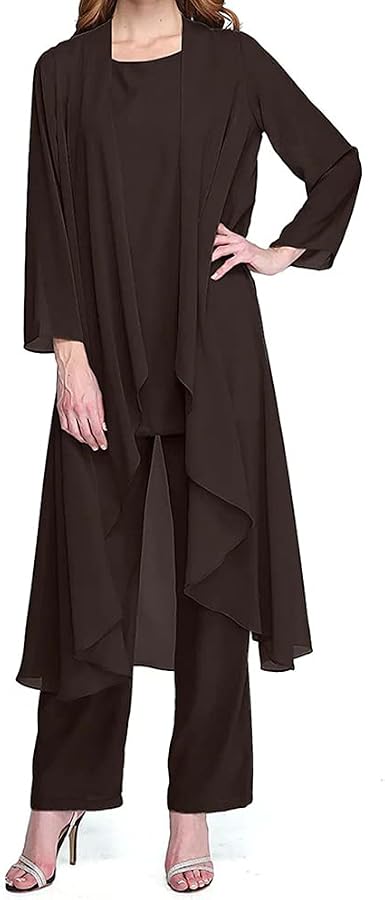 Amazon.com: Pantalones de gasa para mujer, 3 piezas, ropa elegante de color  sólido : Ropa, Zapatos y Joyería