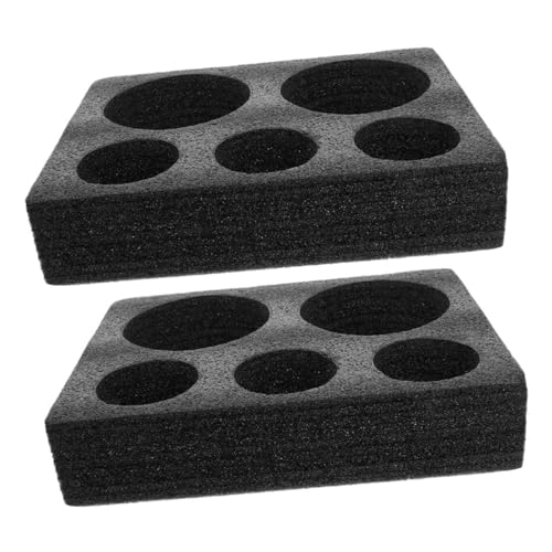 Cabilock 2pcs Foam Drink Carrier Tray: 5 Holes Reusable Beverage Holder 7/12cm Hole for Milk Tea Coffee Soda - Takeout Packaging Supplies for Food