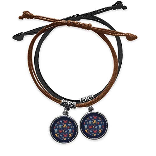 Bracelet en cuir double seiche méduse crabe DIYthinker de qualité