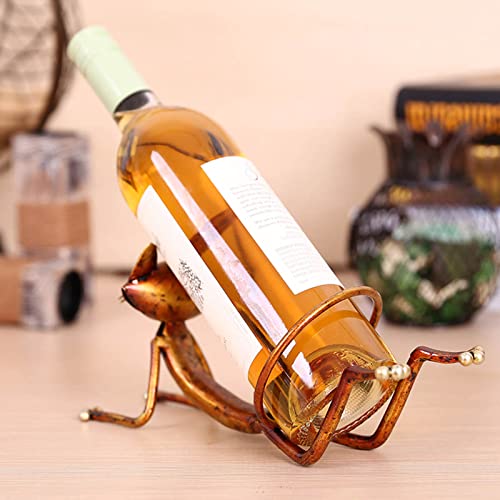 Too-Arts Yoga Cat Metal Sculpture Wine Bottle Rack Holder Handwork Crafts #TOP4