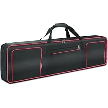 Ruibo 88 Key Keyboard Gig Bag Case for Electric Piano with 10MM Cotton Padded, Waterproof 600D Oxford Gig Bag 54"x13"x6.7" / Red