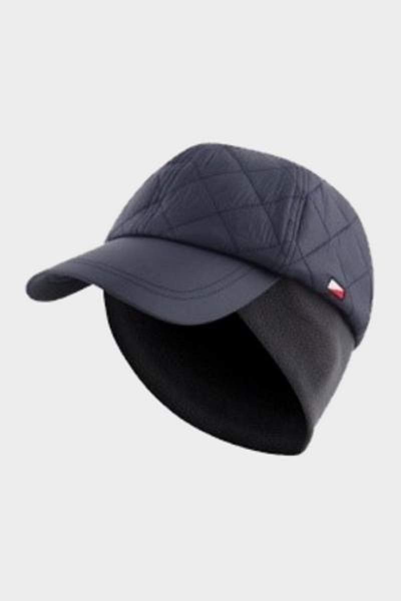 JRB Ladies Water Resistant Peak Cap/Hat with Ear Fleece Warmers Plain Navy