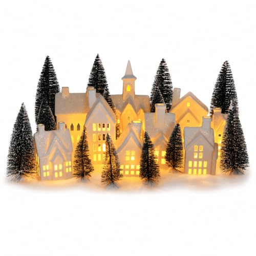 Mark Feldstein Winter Village LED Porcelain Christmas Set, 31 Pc