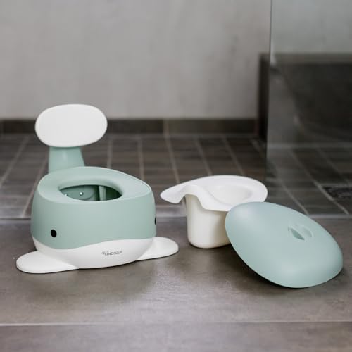 Kindsgut Kinder-Töpfchen, Babytopf WC/Klo, kinderfreundliches Wal-Design und dezente Farben, Toiletten-Training, Aquamarin