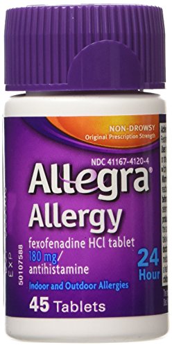 Allegra Allergy 180mg 24 Hr Relief Tablets, 45 Count (Pack of 2)