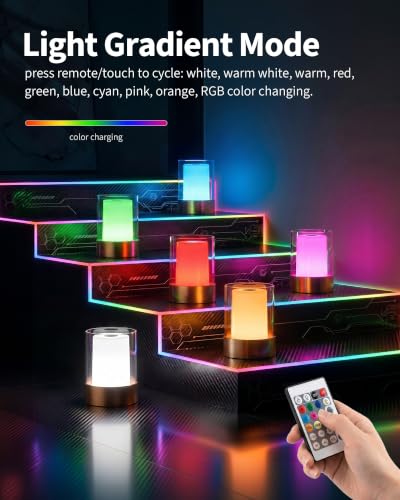 Image of 4 inch RGB Bronze Cordless Table Lamp 2, Small Outdoor Rechargeable Lamp