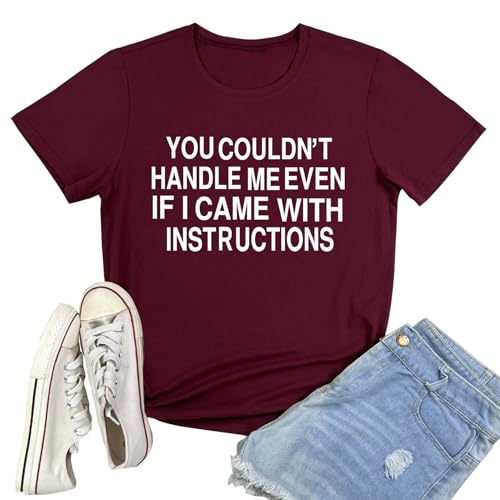 BLACKMYTH Women Cute Tees Graphic Cute Tshirts Wine Red Medium