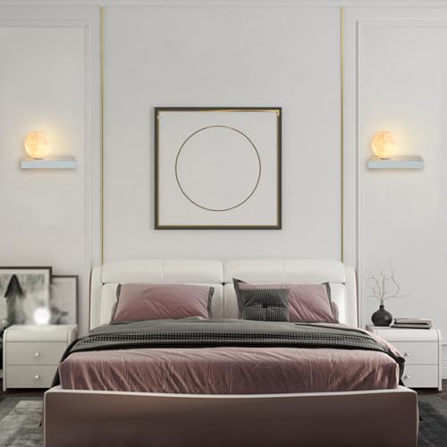 Aplique de pared White Planet rectangular de metal y globo acrílico G9 3
