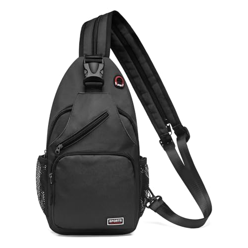 Image of Convertible Sling Bags for Women Men, Lightweight Crossbody Backpack Daypack Fit for 11 inch Tablet for Casual Travel Sport Hiking (Black)