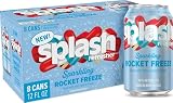 SPLASH REFRESHER Sparkling Water, Rocket Freeze - 8-Pack, 12 Fl Oz Cans - Flavored Carbonated Seltzer Water with Electrolytes, Zero Sugar & Zero Calories