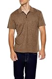 Forever 21 Men's Textured Chevron Polo Shirt Oatmeal Medium