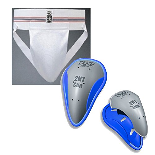 Duke Athletic Adult Supporter With 2N1 Cup, White, Small #TOP9