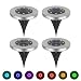 MIXBIRLY Solar LED Garden Lights in-Ground Landscape Illumination for Walkway Pathway Patio Yard Lawn Driveway 7 Color Changing 4 Pack, Lantern(4packs)