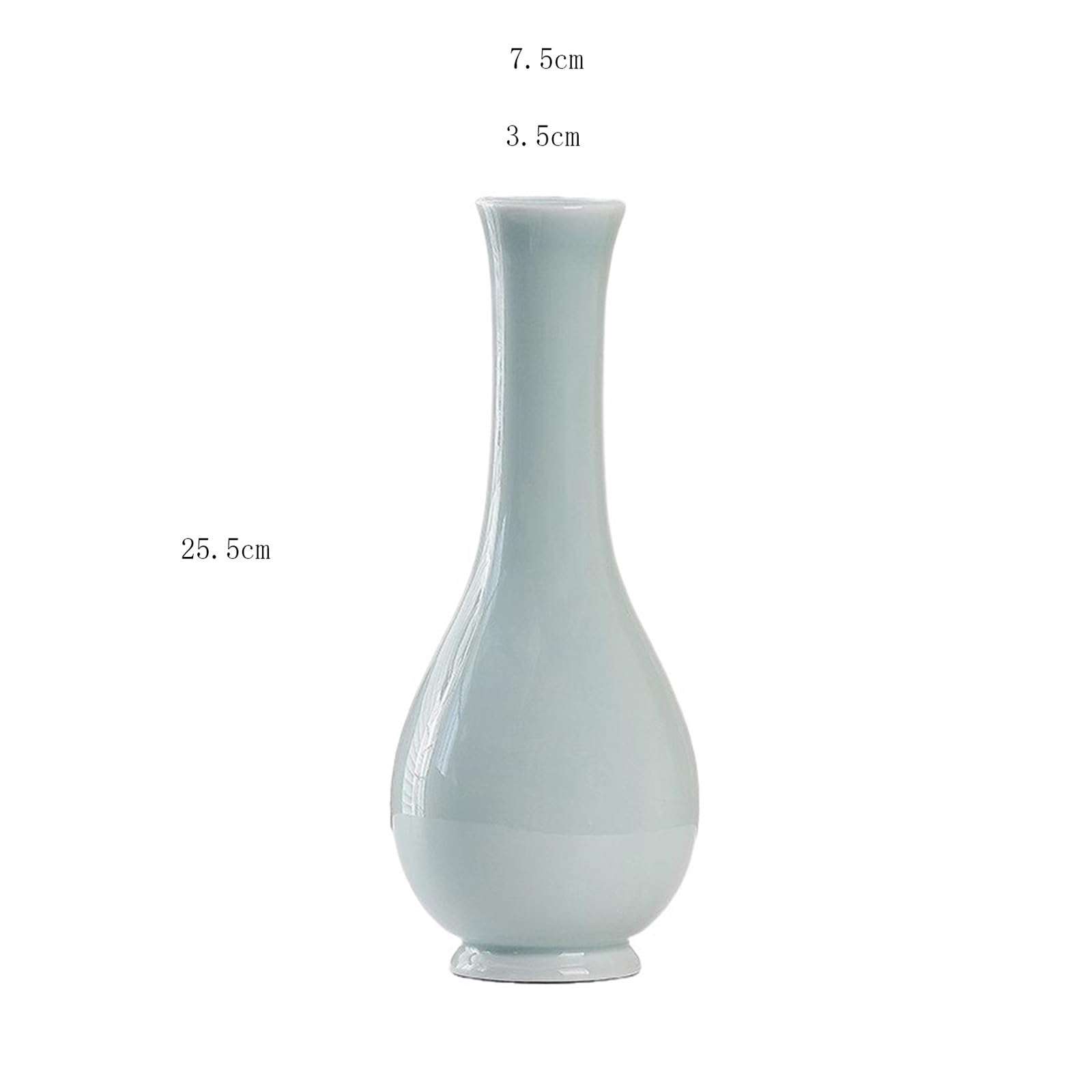 Casa Vaso in ceramica in stile cinese a collo stretto alto 25,5 cm