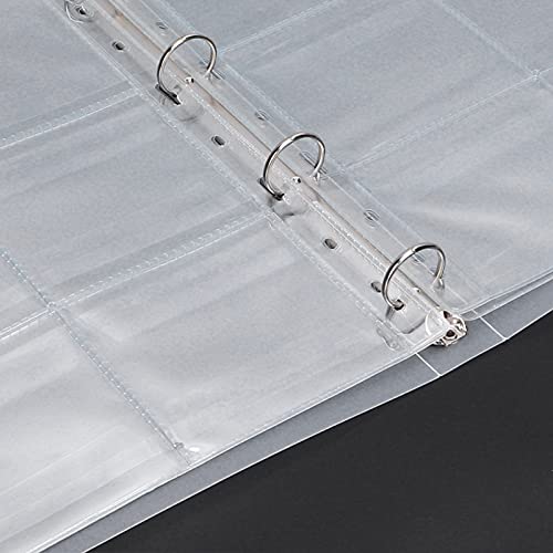 Les-Theresa Transparante Binder Foto Organizer Badge Opslag Boek Geperforeerde Ring Collectie Map 6 Pagina's (6 Gaten) - Image 4