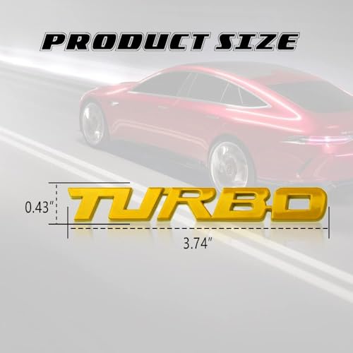Image of VRT 3D Chrome Emblem Automotive Car, Bike Badges Logo Self Adhesive Sticker (Turbo, Gold)