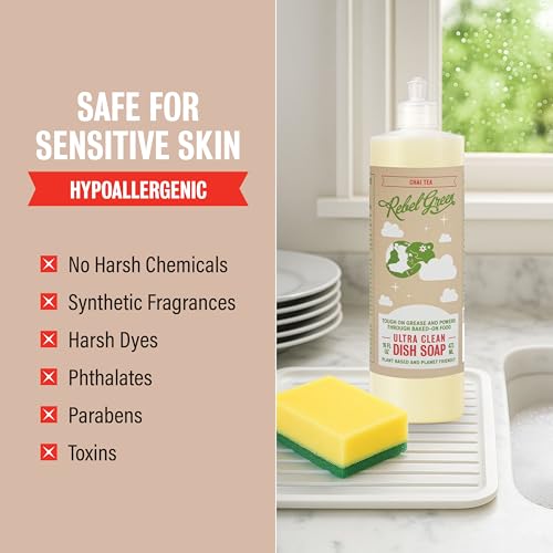 Image of Rebel Green Super Deluxe Dish Soap - Plant-Based Sustainable Dishwashing Soap - Chai Tea Scent - 16 fl oz - 2 Pack