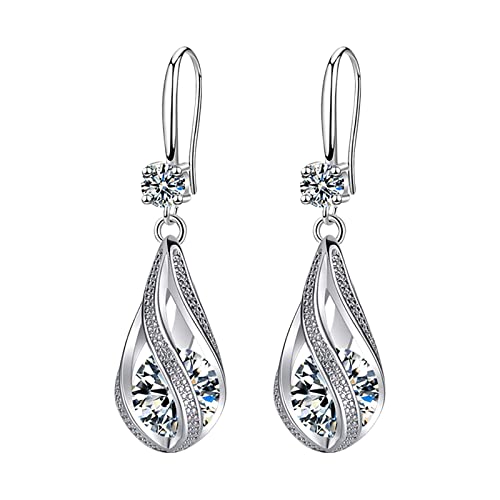 925 Sterling Silver Drop Earrings for Women Trendy Gold Hypoallergenic Dangle Earrings Wedding Earrings Jewelry for Brides