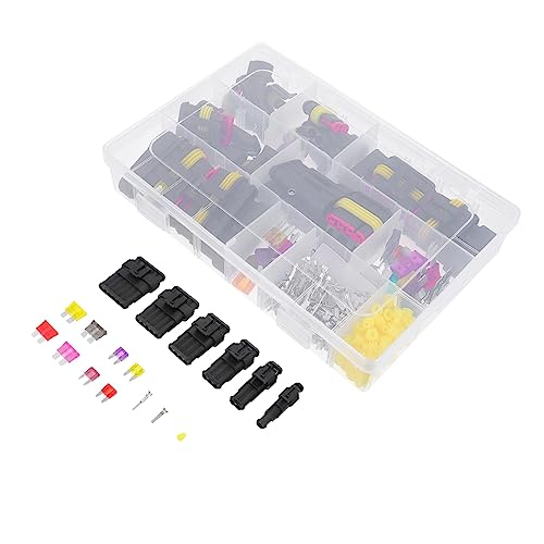 SOLUSTRE 216 Pcs Automotive Waterproof Connectors Kit Terminal Block Plastic Connector for Car Easy Installation