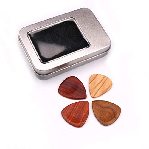 U/K Lot de 4 médiators en bois pour guitare basse, mandoline, médiators – Accessoires avec boîte en fer – Qualité… - Les Beatles, Paul McCartney, John Lennon, RIngo Starr, George Harrison U/K Lot de 4 médiators en bois pour guitare basse, mandoline, médiators - Accessoires avec boîte en fer - Qualité… – Image 5