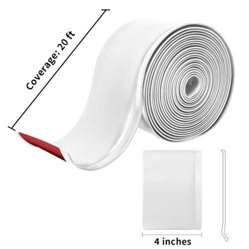 Image of Art3d 20 ft Flexible Peel and Stick Crown Molding Trim, Wall Decor, White