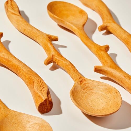 Cucharas de madera para mezclar sopa de forma cómoda y servir con estilo natural 3