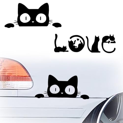 COYUN Adesivi per Auto Decalcomanie con Gatti in Vinile, Decorazione Cartone Animato per Vetri ed Esterni