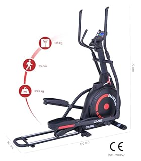 Care Fitness - Vélo Elliptique - ELLIXUM FD - 23 Programmes - Masse d'intertie 16Kg - Système de Pliage Ingénieux - Semelles Antidérapantes - Système de Résistance Magnétique Fluide et Silencieux