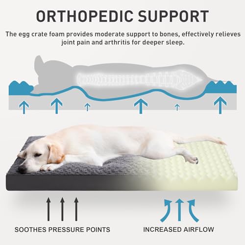 image for KSIIA Dog Crate Bed Waterproof Dog Beds for Medium Dogs Rose Velvet So