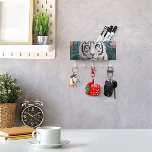 Lindo llavero de tigre colgador de llaves resistente de pared 8