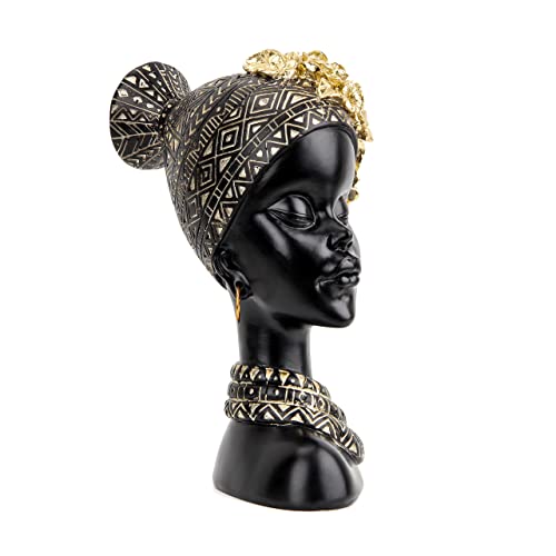 African Statue For Home Decorations,African Statues And Sculptures For Shelf Bookshelf Living Room Tabletop Shelves Bedroom Office Modern Decor Accent,African Decor Women Black Figurine Golden Color #TOP2