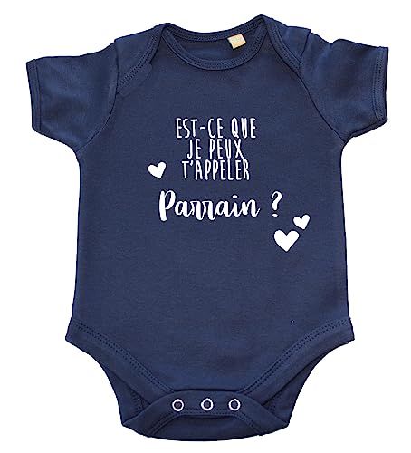 DSTNY Body Bébé Est ce que je peux t'appeler mon parrain Bleu marine 0-3 mois