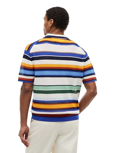 Image of Tommy Hilfiger Men's Lightweight Cotton Striped Short Sleeve Knit Polo