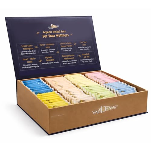 Valdena Organic Herbal Tea Sampler Gift (64 Bags)