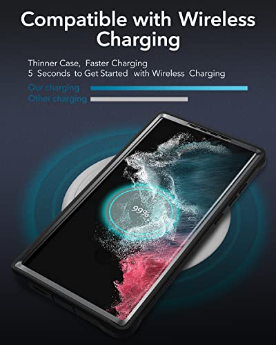 Youmaker Galaxy S22 Ultra Case, [Military Grade] Heavy Duty Rugged Shockproof Cover With Kickstand - Black #TOP6