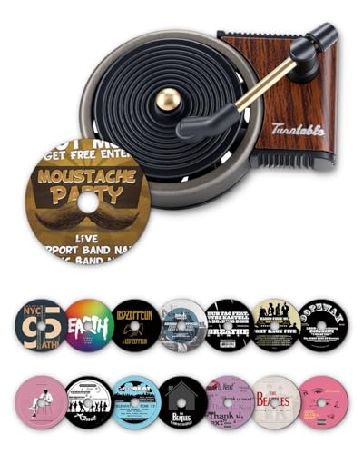 BOCACUE Record Player Car Air Freshener Vent Clip with 15pcs Refill Pads Retro Black Ice Aromatherapy Diffuser for Singer Merch Gift Air Freshener Car Decor Accessories Music Lovers Gifts
