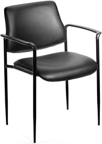 Boss Office Products Caressoft Dimond - Silla apilable con brazos en color negro