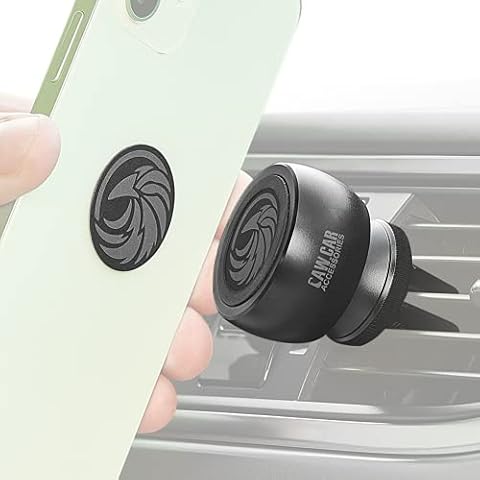 New 2024 Magnetic Air Vent Phone Mount for Car - for Any Smartphone (iPhone, Android Cell Phone, GPS) | Stylish All-Metal One-Hand & One-Sec Phone Car Holder, +100 to Safeness & Comfort Cover