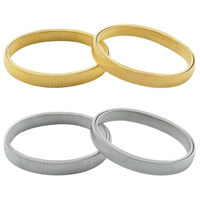 JRSHIRLEYLTD 2 pares de sujetadores para mangas de camisa, ligueros de metal antideslizantes, ligas elásticas ajustables, ligas de brazo, ligas de camisa para hombres y mujeres, Oro, plata., 7 x 7 cm | Ya disponible en tu tienda friki favorita! En mundofriki.es!