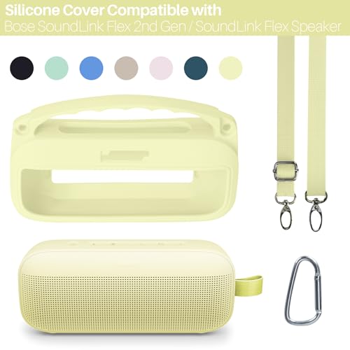 Lebakort Silicone Cover Compatible with Bose New SoundLink Flex 2nd Gen/Bose SoundLink Flex Portable Speaker (Citrus Yellow Cover) by Lebakort - Image 2
