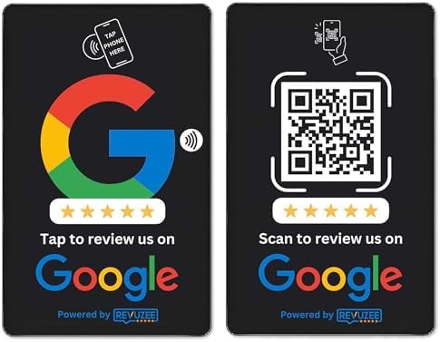 Compatible with Google Review Tap Card by Revuzee with QR Code | ...