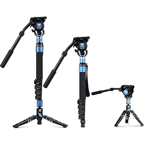 SIRUI P-325FS+VH-10 Kit de Monopié de Fibra de Carbono con Cabezal de Vídeo Fluido Cover
