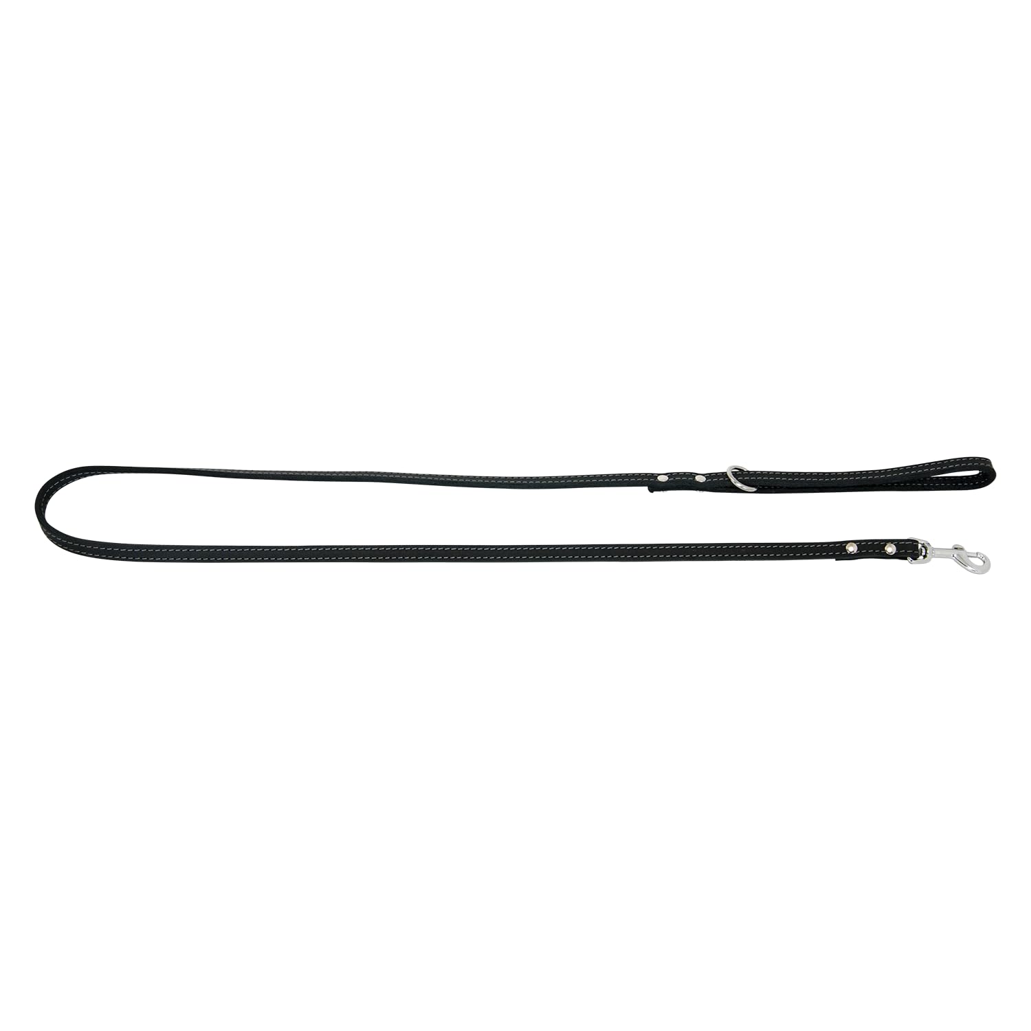 JACK AND VANILLA, Long Dog Lead, Fat Leather, Black, Size 16 mm x 150 cm