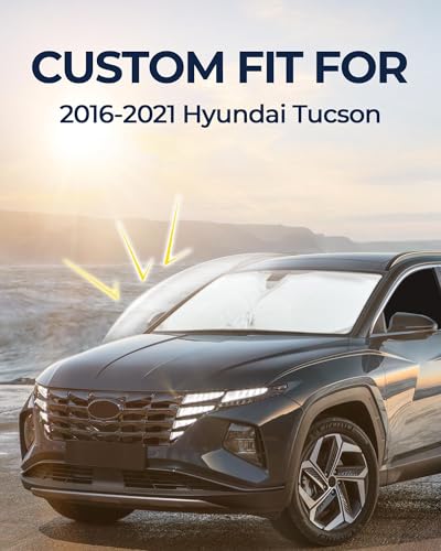 Image of for Hyundai Tucson 2016-2021 Car Window Shades, 8pcs Privacy Sun Shade Set for Front Windshield Side and Rear Windows, Full Window Covers Keeps Vehicle Cool for Camping Napping