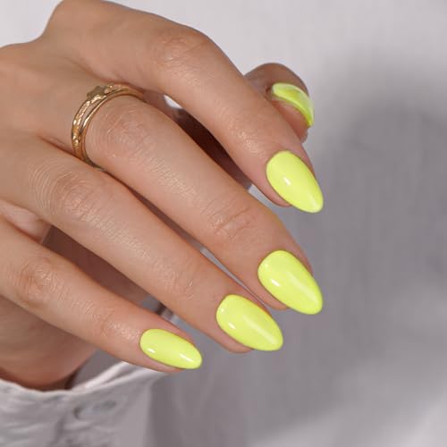 KQueenest Neon Press On Nails Short Oval - Acrylic Press